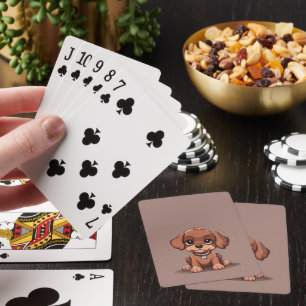Süßer brauner Welpe Spielkarten