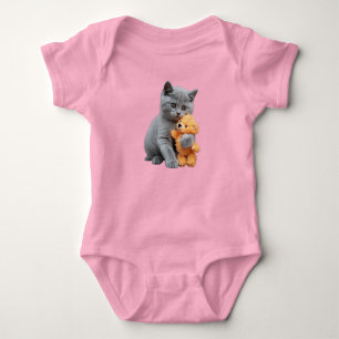 Süßer britischer Kurzhaar-Teddy  Baby Strampler