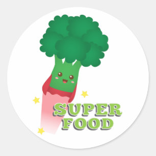 Süßer Brokkoli-Gemüse, Superfood Runder Aufkleber