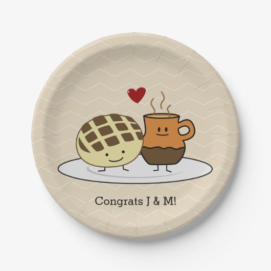 Süßer Brot-heiße Schokoladen-Pan dulce Mexikaner Pappteller (Vorderseite)