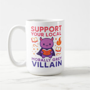 Süßer Bücherliebhaber-Bösewicht Moralisch Grauer C Kaffeetasse