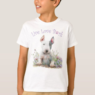 Süßer Bull Terrier Floral T-Shirt