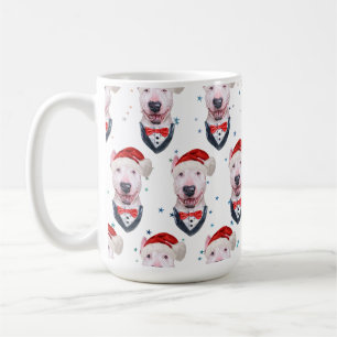 Süßer Bull Terrier Hund Weihnachtsmuster Kaffeetasse