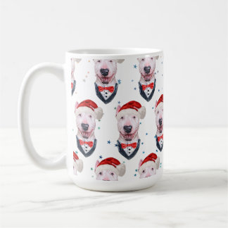 Süßer Bull Terrier Hund Weihnachtsmuster Kaffeetasse