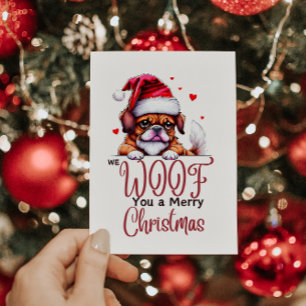 SÜSSER BULLDOGGE WÜNSCHT DIR EIN FROHES WEIHNACHTS FEIERTAGSKARTE