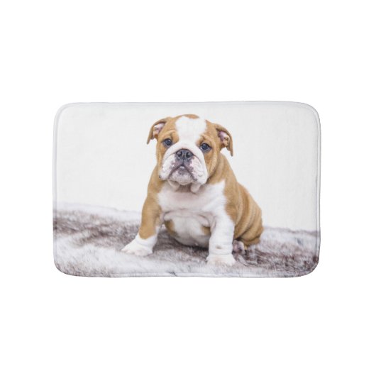Süßer Bulldoggen-Welpe Badematte (Vorderseite)