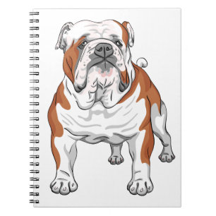 Süßer Bulldoggen-Welpe Cartoon Hundemama Englische Notizblock
