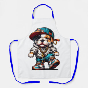 Süßer Bulldoggen-Welpen Streetwear personalisiert Schürze