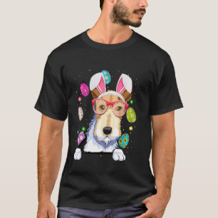 Süßer Bunny Fox Terrier Hundegesicht Ostereier Ost T-Shirt