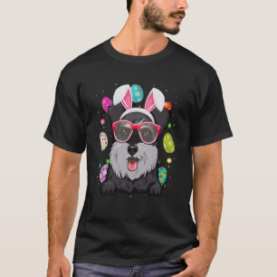 Süßer Bunny Schnauzer Hunde Gesicht Ostern Eier Os T-Shirt