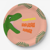 Süßer bunter Dinosaurier 5./Jeder Geburtstag Pappteller (Vorderseite)