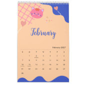 Süßer bunter Katzenkalender 2026 Kalender (Feb 2027)
