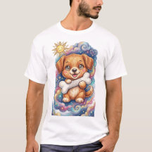 Süßer Buntstift-Welpe mit Knochen – Whimsical St