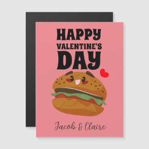 süßer Burger, Happy Valentinstag Name personalisie Magnetkarte