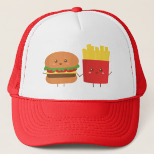 Süßer Burger und Pommes, Freunde für immer Truckerkappe