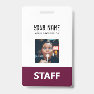 Süßer Burgunder Mitarbeiter Name Foto Personalanhä Ausweis