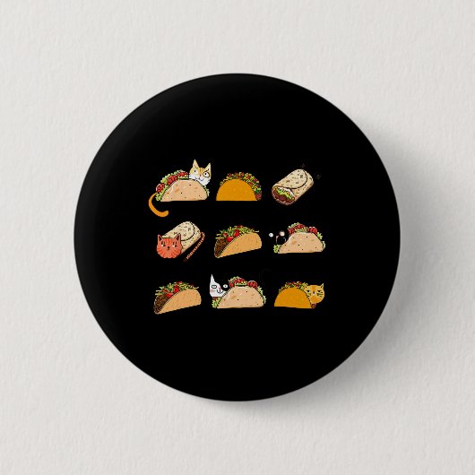 Süßer Burrito Taco Katze Cinco De Mayo Taco Dienst Button (Vorderseite)
