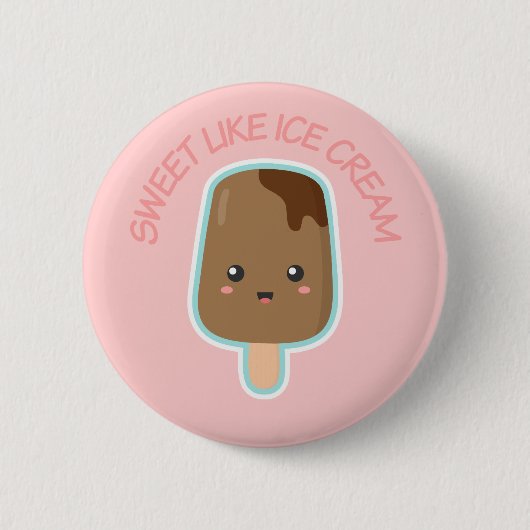Süßer Button wie Schokoladeneis (Vorderseite)