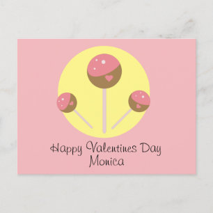 Süßer Cakepop Valentinstag Postkarte