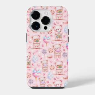 Süßer Candy Bär und Süßigkeiten Nahtloses Muster iPhone 14 Pro Hülle
