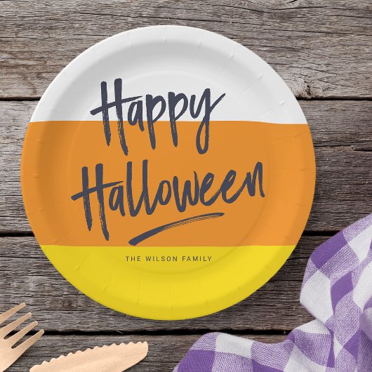 Süßer Candy Corn Frohes Halloween Pappteller