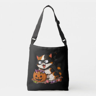 Süßer Candy-Dieb Calico-Katze Tragetaschen Mit Langen Trägern