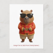 Süßer Capybara Chinesisches Neujahr 2026 Benutzerd Postkarte (Vorderseite)