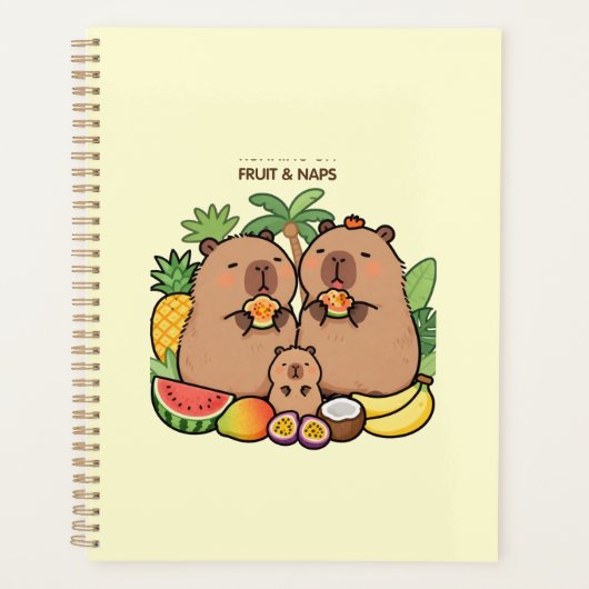 Süßer Capybara-Frucht- und Nickerchen-Planer | Glü Planer (Vorderseite)