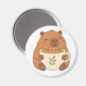 Süßer Capybara-Kaffee-Tassen-Magnet Magnet (Vorderseite/Rückseite)