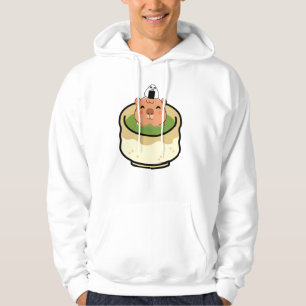 Süßer Capybara Matcha-Latte-Bad - Kawaii-Grüntee Hoodie