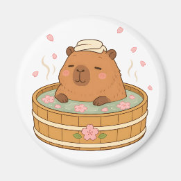 Süßer Capybara-Sakura-Onsen-Kirschblütenmagnet Magnet