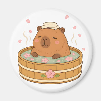Süßer Capybara-Sakura-Onsen-Kirschblütenmagnet Magnet