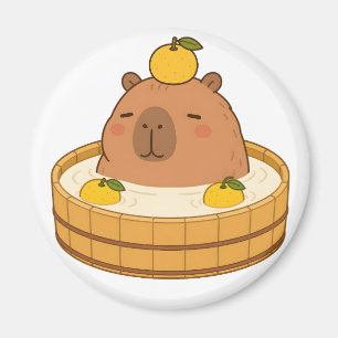 Süßer Capybara-Yuzu-Bad-Onsen-Kawaii-Magnet Magnet