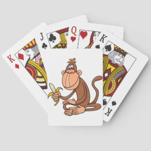 Süßer Cartoon-Affe mit Banane Lustiges Tier Spielkarten