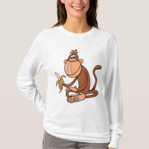Süßer Cartoon-Affe mit Banane Lustiges Tier T-Shirt