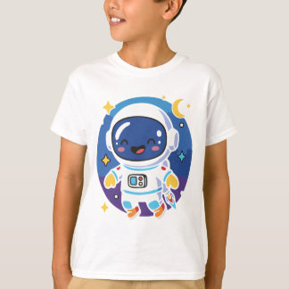 „Süßer Cartoon-Astronaut, der im Weltraum schwebt, T-Shirt