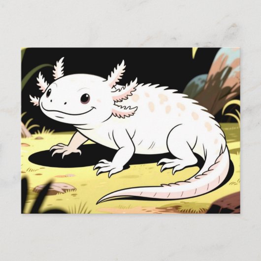 Süßer Cartoon Axolotl Postkarte (Vorderseite)