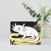 Süßer Cartoon Axolotl Postkarte (Stehend Vorderseite)