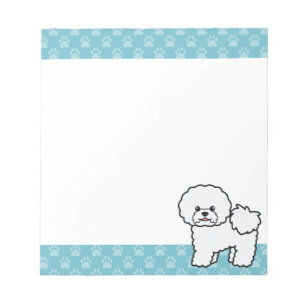 Süßer Cartoon Bichon Frise Hund Notizblock