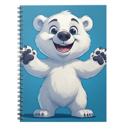 Süßer Cartoon-Eisbär-Charakter Notizblock (Vorderseite)