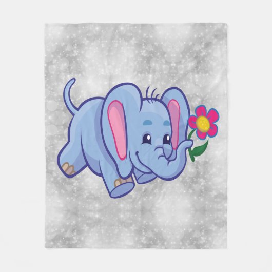 Süßer Cartoon-Elefant Fleecedecke (Vorderseite)