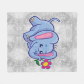 Süßer Cartoon-Elefant Fleecedecke (Vorderseite (Horizontal))