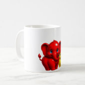 Süßer Cartoon-Elefant Kaffeetasse (Vorderseite Links)
