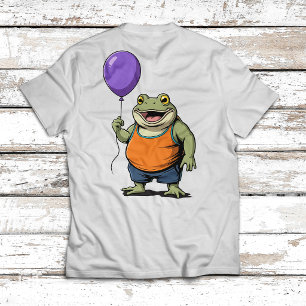 Süßer Cartoon-Frosch mit lila Ballon T-Shirt