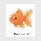 Süßer Cartoon-Goldfisch Aufkleber (Blatt)