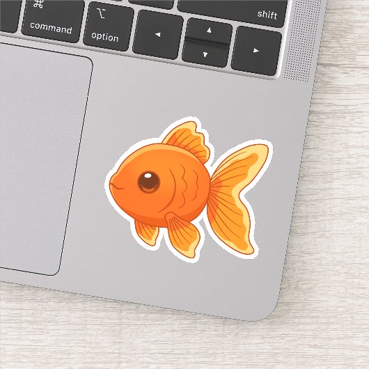 Süßer Cartoon-Goldfisch Aufkleber (Detail)