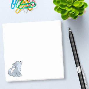 Süßer Cartoon-Heulwolf-Welpe Post-it Klebezettel