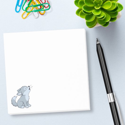 Süßer Cartoon-Heulwolf-Welpe Post-it Klebezettel