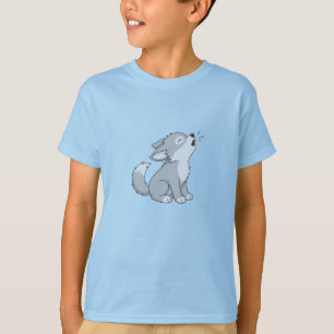 Süßer Cartoon-Heulwolf-Welpe T-Shirt