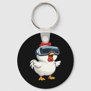 Süßer Cartoon-Huhn-VR-Spieler Schlüsselanhänger